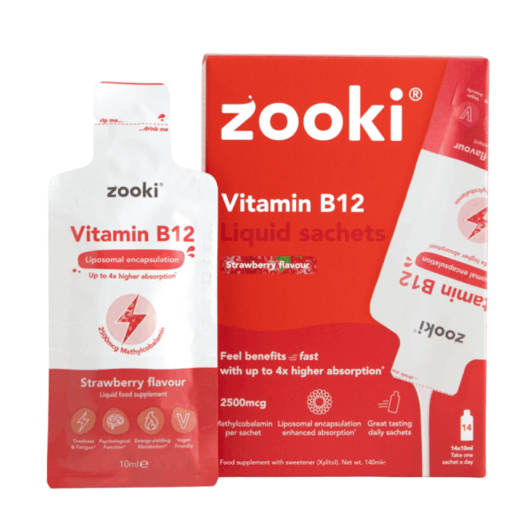 Zooki B12 Strawberry Sachet Liquid Sachets (Pack of 14)
