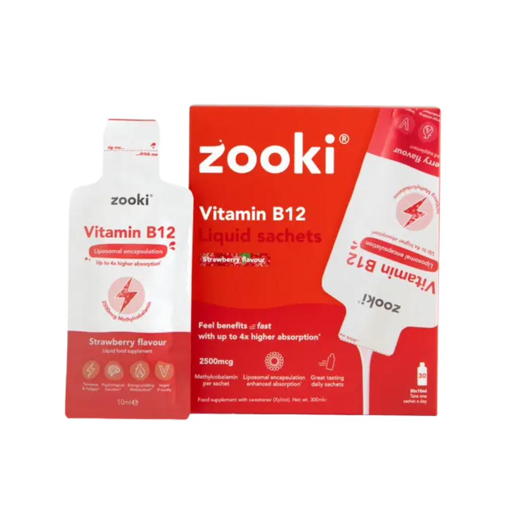 Zooki B12 Strawberry Sachet Liquid Sachets (Pack of 30)