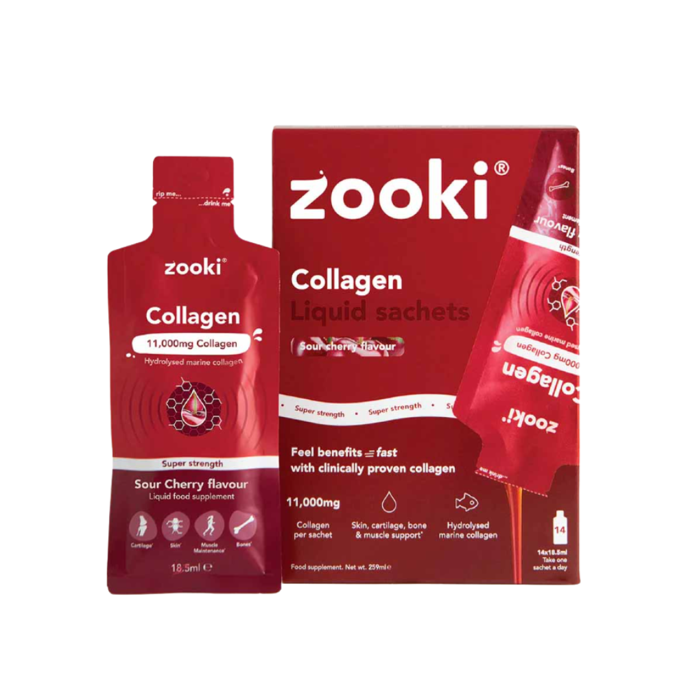 Zooki Super Strength Collagen Sour Cherry Liquid Sachets (Pack of 30)